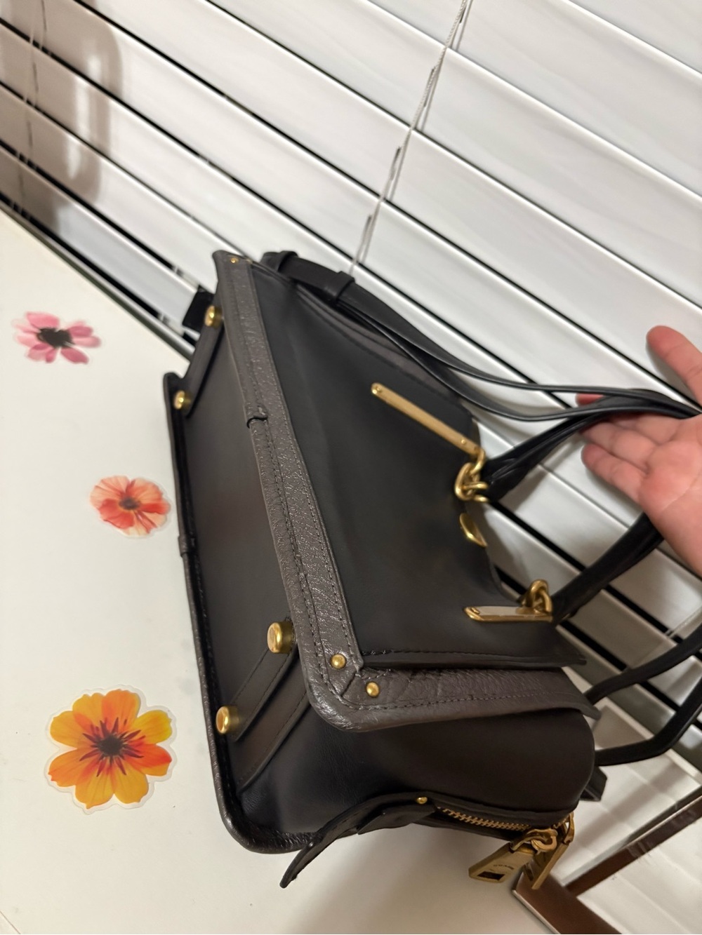 🦋Coach Dreamer Satchel Black Multi Butterfly Applique Snakeskin Handbag 72614🦋 - Picture 8 of 11